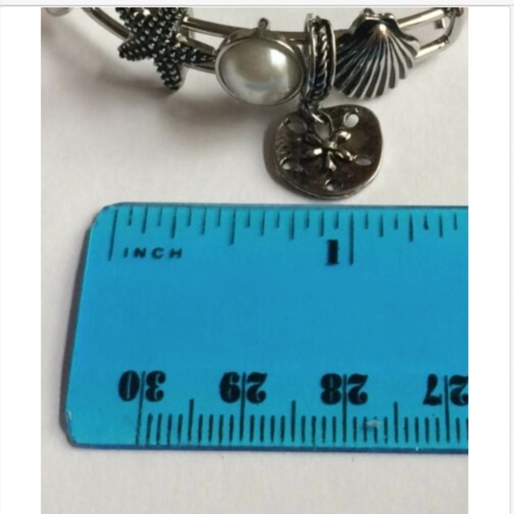 Sand Dollar Starfish Shell Charm Bracelet 8" Pearl Island Sea Life Silver Plated - Picture 10 of 11